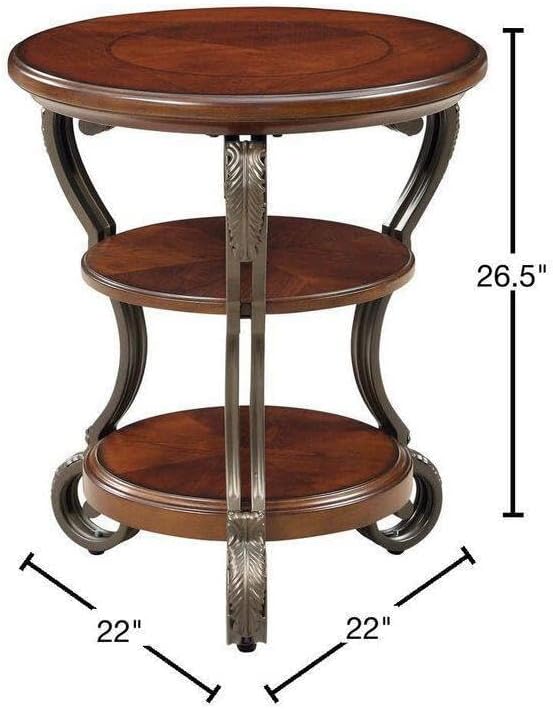 Traditional Style Brown Cherry 1pc Sofa Table Open Bottom Shelf Ornate Design - Image 2