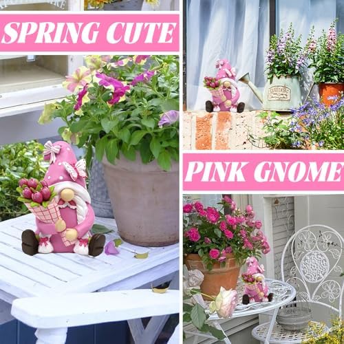 Pink Gnomes Decorations for Home Office Pink Outdoor Decor Gifts - Image 2