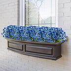 Outdoor Artificial Fake Flowers,24 Bundles UV Resistant Faux Outdoor Plastic Flower Plants for Outside Indoor Decorations(Blue) - Image 4