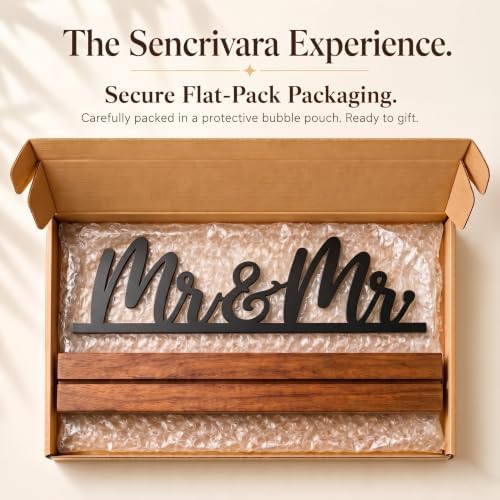 Mr and Mr Gay Wedding Gifts, Metal Desk Sign with Wood Base - Image 6