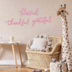 3 Pieces Thankful Grateful Blessed Letter Sign Metal Wall Decor - Image 4
