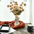 Mandy's 6 Stems Silk Beige Kiku Ball Flowers - Image 4