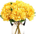 Kimura's Cabin 6pcs Hydrangea Artificial Flowers Silk Hydrangeas,Yellow by WeddingPartyArrangementBouquetsDecorationArtificialFlowers