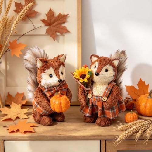 winemana 2 Pack Fox Fall Decorations for Home, Thanksgiving Table Decor - Image 2