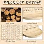 Rattan Wall Shelf Set of 3, 7''Natural Rattan Shelves with Wicker Decor, Boho Decor Small Floating Shelves for Wall, Arched Shelf for Plant Figurines Display,Mini Shelves for Knick Knack Storage - Image 4