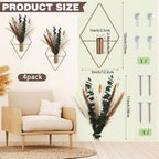 Jexine 2 Pcs Hanging Artificial Planters Wall Decor, Antique Copper, Pampas - Image 2