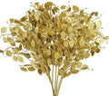 Oairse 8 Pcs Gold Glitter Christmas Tree Picks & Sprays, 26.8" Glitter Eucalyptus Leaves Stems for Christmas Tree Filler Branches Wreaths Centerpieces Holiday Decorations by Oairse