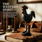 Cowboy Rooster Statue, Farmhouse Kitchen Decor, 11.9 in - Image 3