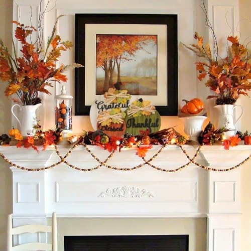 3 Pcs Fall Pumpkin Decor Wooden Table Sign Thankful Blessed Grateful Tabletop for Autumn Farmhouse Vintage Thanksgiving Harvest Party Rustic Home Room Table Shelf Halloween Decorations - Image 6