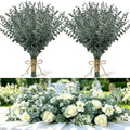 100 Pcs Eucalyptus Stems Artificial Eucalyptus Leaves Stems,Fake Eucalyptus Plants Real Touch Faux Eucalyptus Garland for Office Flowers Bouquet,Table Centerpieces,Wedding,Garden Decoration,Home Decor by %E3%80%90Qutciiv%E3%80%91