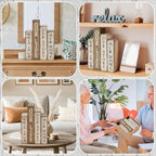 Lineshading 4 Pcs Farmhouse Table Decor Wooden Book Our Home Our Story Life - Image 5