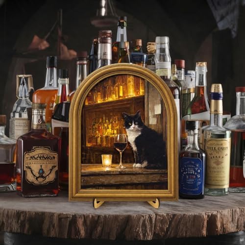 3D Funny Tuxedo Cat Wall Art Sign for Bar Decor, Vintage Drinking Cat Portrait Wall Decor, 8x10 Inch - Image 7