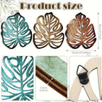 Palm Leaves Wood Wall Decor , 3Pcs Tropical Wall Art Jungle Decor, Wooden Natural Leaves Plant Wall Decor, Vintage Tropical Plant Plaque for Home Living Room Kitchen Bedroom Bathroom & Garden, Blue&Brown - Image 5