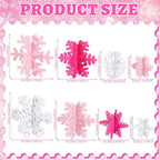 Wenqik 16 Pcs Wooden Snowflake 3D Centerpieces,White,Pink - Image 3