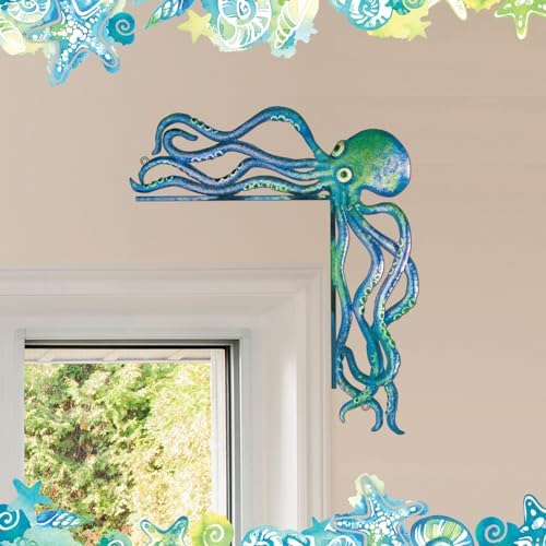 FairySandy Metal Octopus Door Topper Decor Ocean Door Frame, Ocean Blue - Image 3
