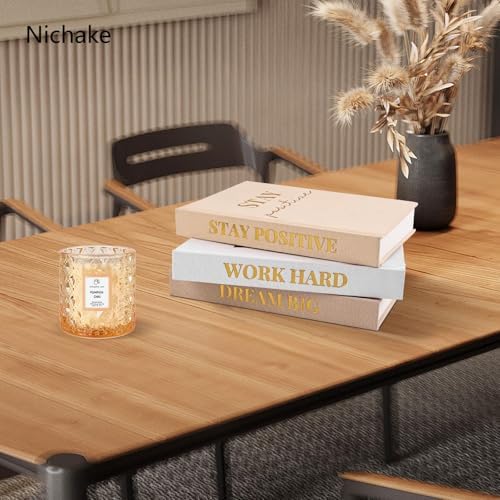 Set of 3 Linen Covered Decorative Books for Home Office Decor - Image 3