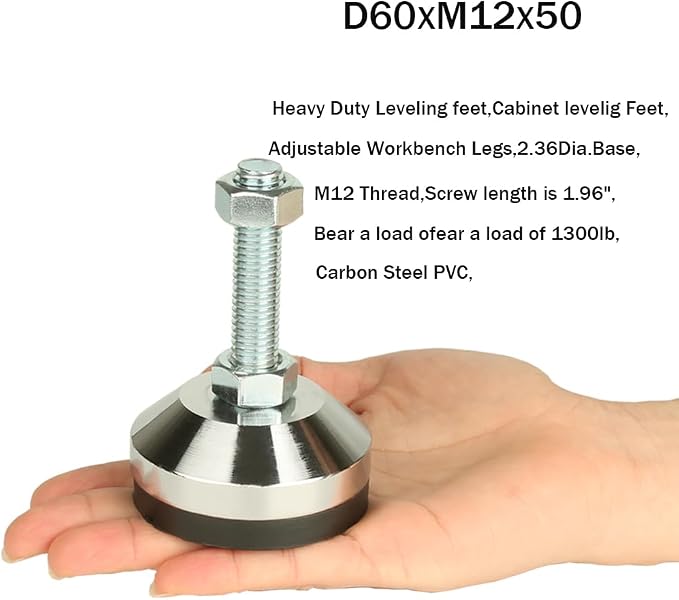 Heavy Duty Leg levelers ， Leveling Legs 2.36" Dia Base, Adjustable feet - Image 2