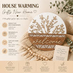 3D Wooden Welcome Sign for Front Door, Boho Rustic Round Door Hanger, Modern Farmhouse Wall Decor, Housewarming Gift for New Home, Porch & Fence Decoration for Spring, Summer, Fall and All Seasons - Image 7