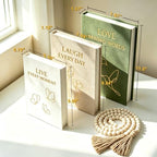 Aesthetic Decorative Books, Set of 3 Fake Book Boxes with Storage Space - Image 3