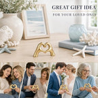 Heart Shaped Hand Statue, Gold Home Decor Accents for Living Room Coffee Table TV Cabinet Bookshelf Office entryway Desktop Shelf Small Sculpture Home Decor. - Image 5