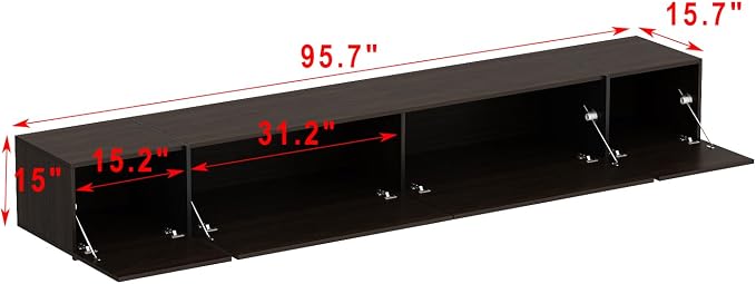AIEGLE 95.1" W TV Stand with 4 Flip-Down Drawers, Modern Entertainment Center - Image 2