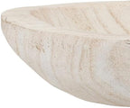 Bloomingville Hand-Carved Paulownia Wood Bowl with Whitewashed Finish - Image 6