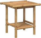 Bamboo Fiber Coffee Table with Storage Shelf, Eco-Friendly Modern Square End - Image 3