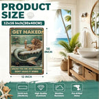 Mermaid Sign Vintage Tin Wall Decor Get Naked Sign Don't Make It Weird Iron Painting Mermaid Poster for Home Living Room Bathroom Toilet Hotel 16x12 Inch - Image 2