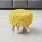 Wimarsbon Small Ottomans, 100% Hand Knitted Pouf, Round Footrest - Image 5