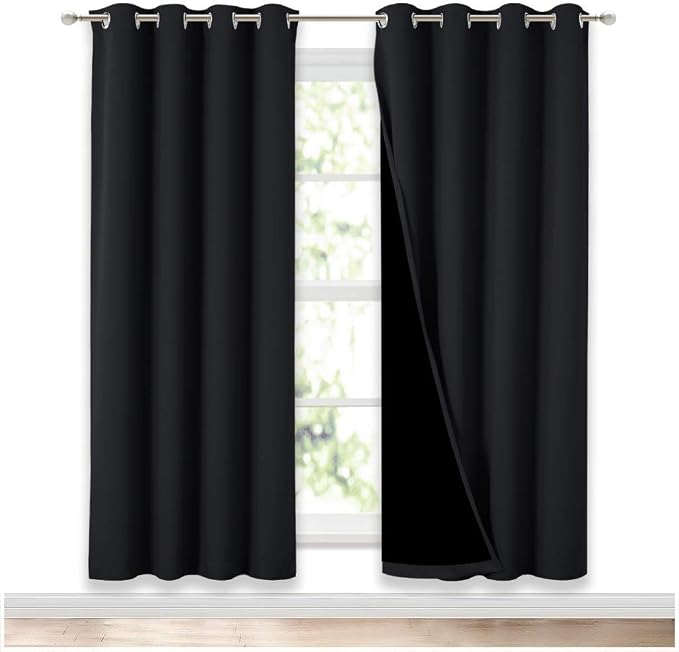 NICETOWN 100% Blackout Window Curtain Panels, Full Light Blocking Drapes by NICETOWN