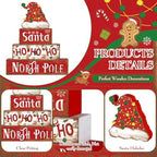 Moucuny 4 Pcs Christmas Table Sign Santa Hat Decorations - Image 3