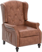 Wingback Recliner Chair with Heat and Massage, PU Leather Push Back Recliner - Image 5