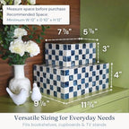 Chi An Home 12"x8" Decorative Capiz Boxes Keepsake Trunk, Navy Blue, Set 2 - Image 3