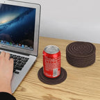 ABenkle 8 Pcs Drink Coasters with Holder, Cotton Woven Absorbent Coasters for Drinks, Minimalist Home Decor Coaster Set for Wooden Tabletop Protection Table, 4.3 inches - Image 6