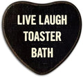 Gothic Wall Decor - Live Laugh Toaster Bath - Black Heart Wooden Hanging Sign - Retro Wall Art Decor For Home Living Room Bathroom, Birthday Anniversary Housewarming Graduation Gift For Women Men -A02 by AKTFV
