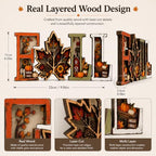 Fall Decorations for Home 2026, 3D Wooden Fall Decor with Harvest Autumn Sign Leaf Pumpkin Scene, Rustic Thanksgiving Tabletop Decor, Vintage Farmhouse Shelf Mantel (Fall Decorations) - Image 2