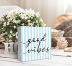 SRADMO Inspirational Wood Box Sign Desk Decor, Inspirational Office Decor, Light Blue Striped Motivational Theme Wooden Block Box Sign Decoration for Home Office Shelf Table Decorative Accessories - Image 3