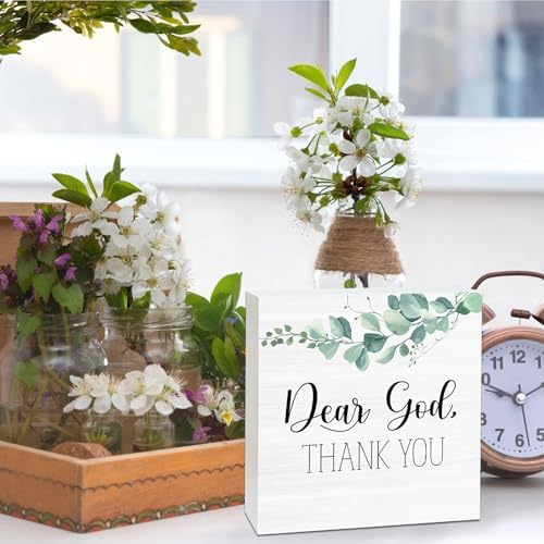 Farmhouse Decor, Christian God Home Decorations, Aesthetic Entry Way Table Shelf Wood Box Decor, Living Room Table Accessories, Boho Office Decorations For Work (05) - Image 3