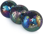 MDLUU 4" Decorative Orbs, Mosaic Sphere Balls, Centerpiece Balls for Bowls, Vases, Dining Table Decor, Pack of 3 (Mixed Color-Blue) - Image 2
