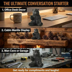 Black Bear Middle Finger Figurine, Hilarious Funny Resin Bear Statue - Image 3
