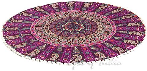 32" Purple Burgundy Floor Meditation Pillow Cushion Seating Throw Cover Mandala - Image 5