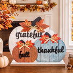 OLANRUN Fall Decor, Thanksgiving Fall Decorations for Home, 3Pcs Wooden Autumn Pumpkin Decor Sign, Farmhouse Thanksgiving Table Decorations Indoor for Office Living Room Bedroom Mantel Kitchen by OLANRUN
