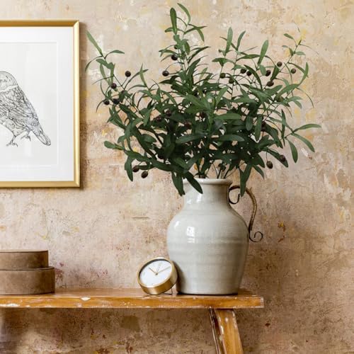 Leftover 6PCS 38 Inch Faux Olive Branches for Vase,Artificial Olive Tree Branches,Eucalyptus Stems,Fake Plant,Faux Greenery Stems for Centerpieces,Home Decor&Wedding Decor - Image 3