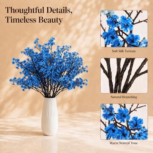 Mandy's 6 Bundles Artificial Royal Blue Baby’s Breath Flowers - Image 4