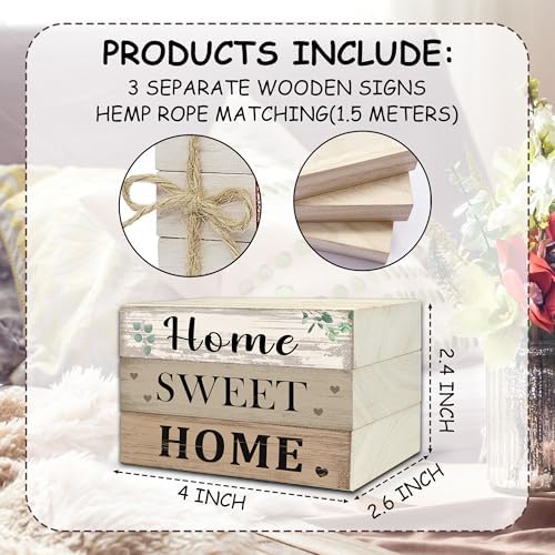 Mini Decorative Books For Home Decor, Small Wood Book Stack For Table Decor, Home Sweet Home decoration Books For Living Room Bookshelf, Farmhouse Stacked Books decoration（L49) - Image 6