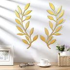 Zhengmy 2 Pcs Metal Leaf Wall Art Vine Branch Decor,Gold - Image 3