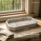 EOSAHR Pine Wood Decorative Tray: Serving Tray for Home Decor, Whitewash - Image 2