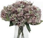 Kimura's Cabin 6pcs Fake Hydrangeas Flowers Vintage Artificial Silk Hydrangea Bouquets with Stems for Wedding Party Home Table Core Decoration (Green Purple, Pack of 6) by WeddingPartyArrangementBouquetsDecorationArtificialFlowers