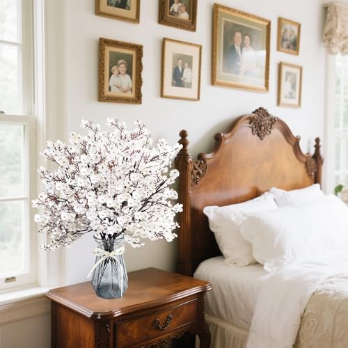 Babys Breath Artificial Flowers 8 Bundles White Real Touch UV Resistant Fake Flowers Silk Faux Flowers for Vase Home Office Wedding DIY Floral Indoor Outdoor Centerpiece Table Decoration - Image 4