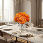 6Pcs 13" Burnt Orange Silk Hydrangea Artificial Flowers - Image 3